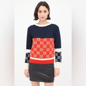 NWT Gucci Wool GG Colourblock Sweater